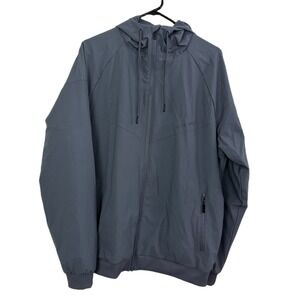 Ghostgolf Fairway Jacket Mens Large Gray Outdoors Hooded Full Zip Windbreaker